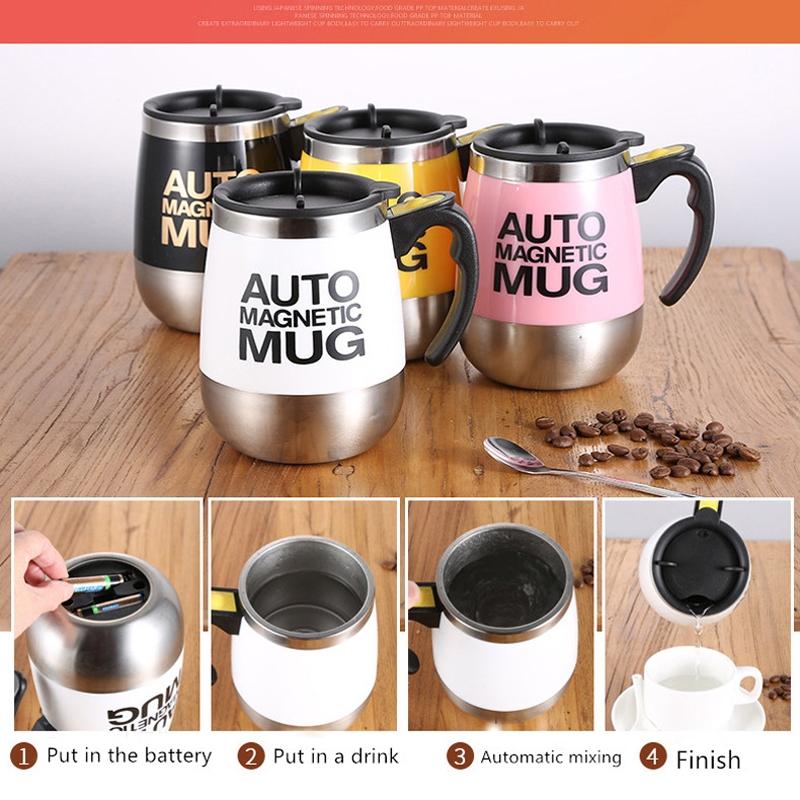 Automatic Mixing Cup Electric Self Stirring Coffee Mug Portable Battery Operated Coffee Mixer
