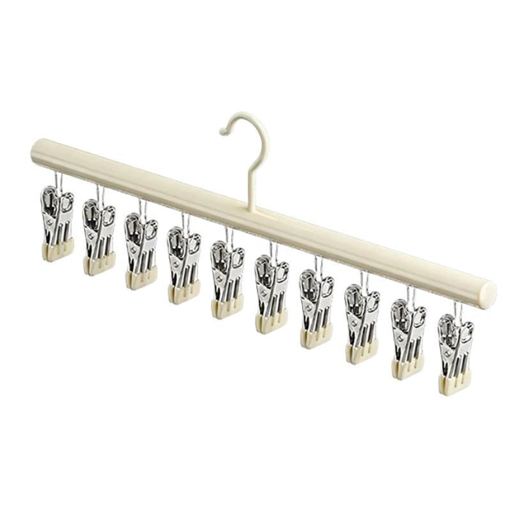 Multi Clip Stainless Steel Sock Drying Rack Non Slip Space Saving Clothes Hanger