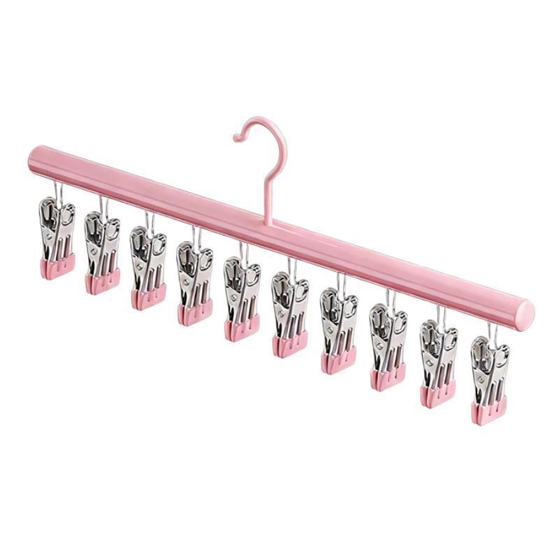 Multi Clip Stainless Steel Sock Drying Rack Non Slip Space Saving Clothes Hanger
