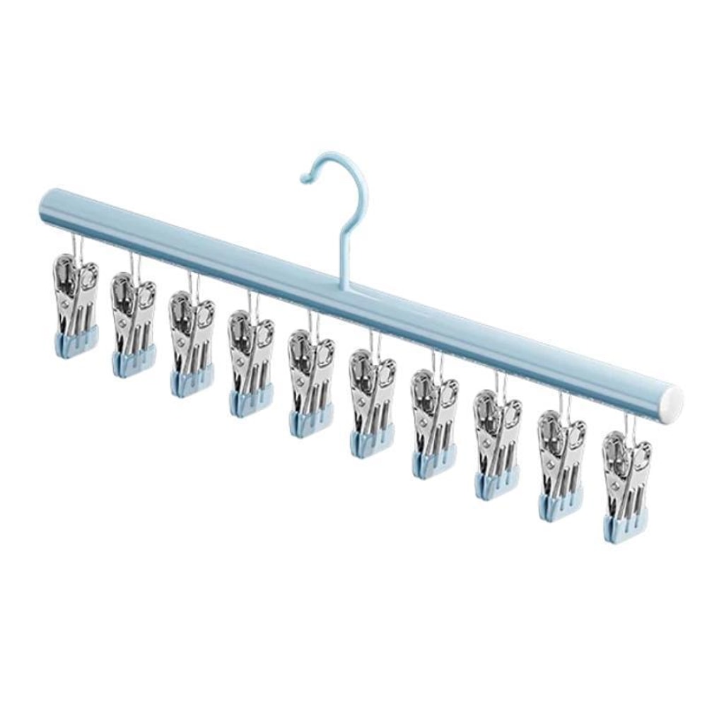 Multi Clip Stainless Steel Sock Drying Rack Non Slip Space Saving Clothes Hanger