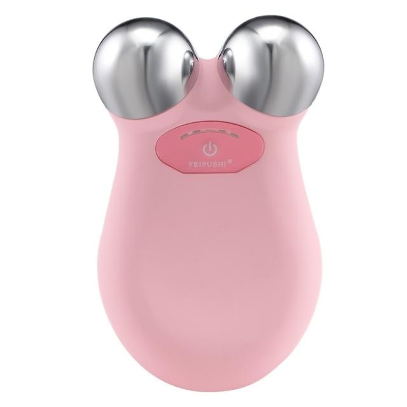 Pink Microcurrent Facial Device Skin Firming Anti-Aging Facial Massager for Face Lifting and Glow