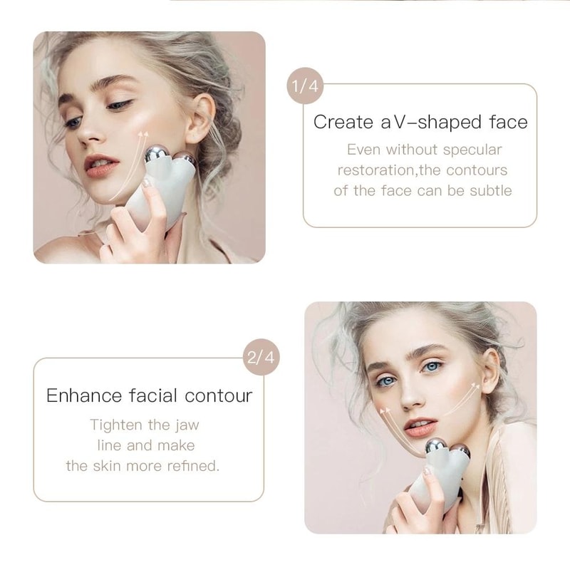 Pink Microcurrent Facial Device Skin Firming Anti-Aging Facial Massager for Face Lifting and Glow