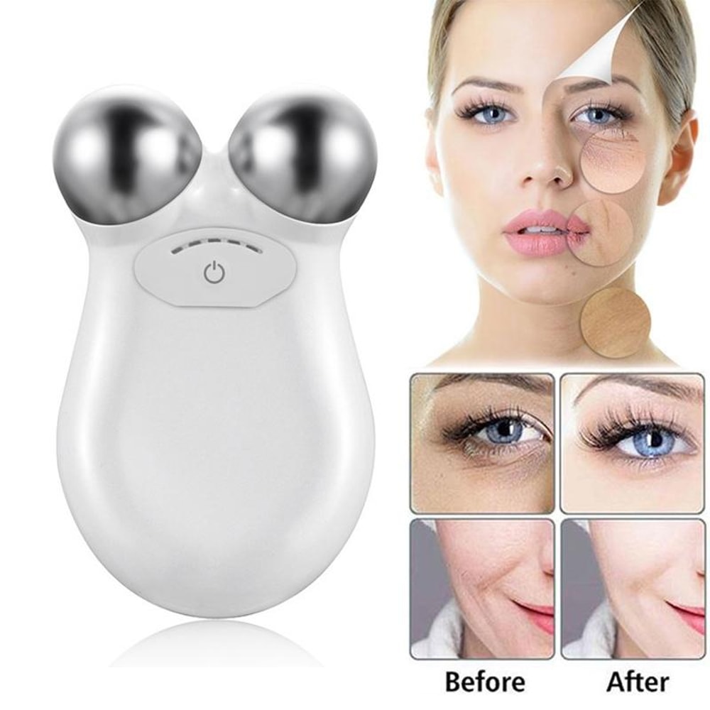 Pink Microcurrent Facial Device Skin Firming Anti-Aging Facial Massager for Face Lifting and Glow