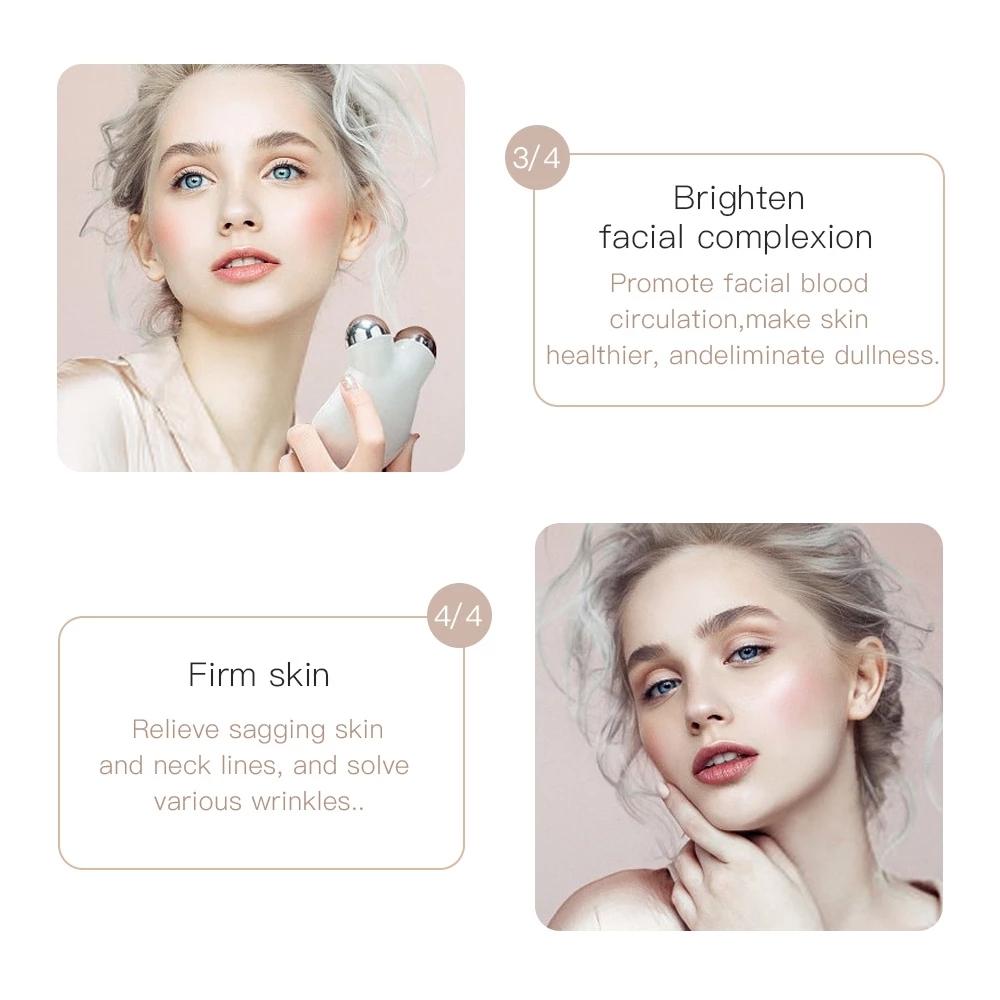 Pink Microcurrent Facial Device Skin Firming Anti-Aging Facial Massager for Face Lifting and Glow