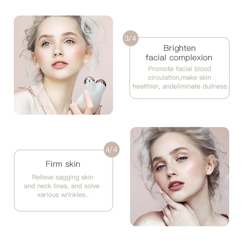 Pink Microcurrent Facial Device Skin Firming Anti-Aging Facial Massager for Face Lifting and Glow