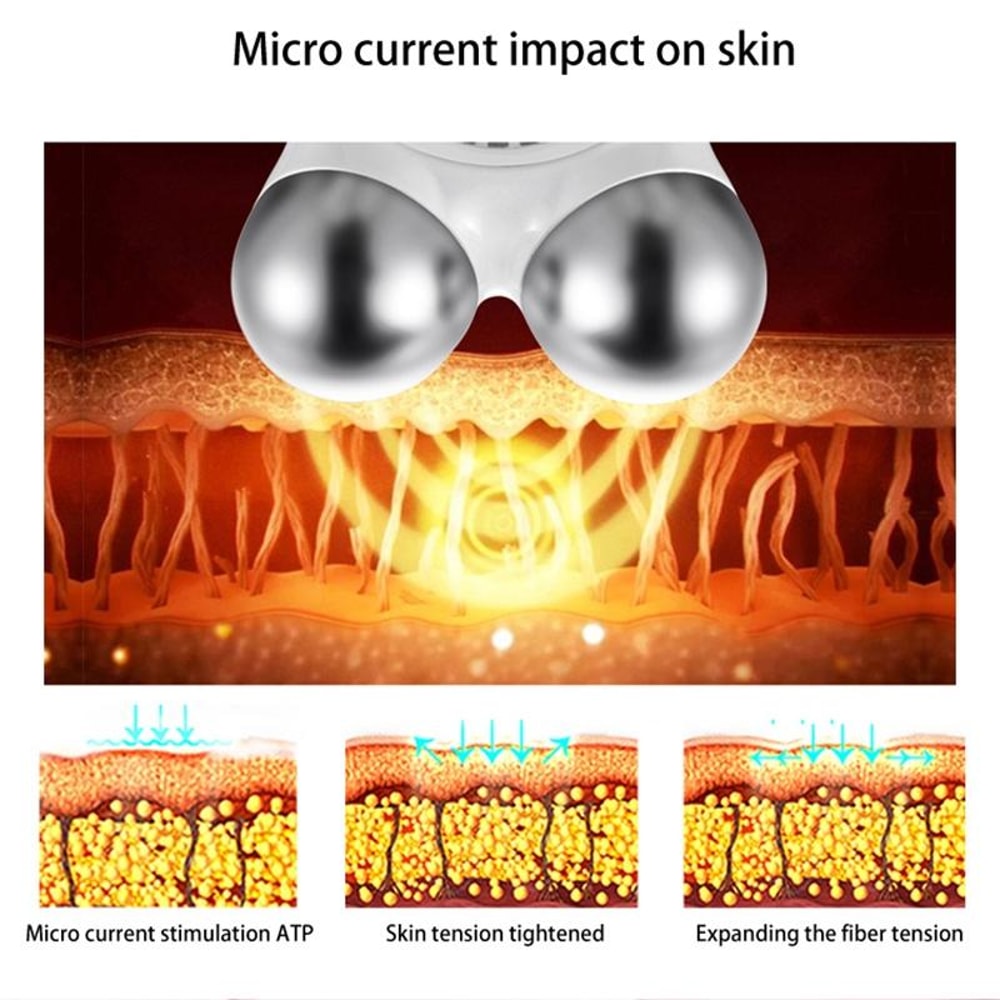 Pink Microcurrent Facial Device Skin Firming Anti-Aging Facial Massager for Face Lifting and Glow