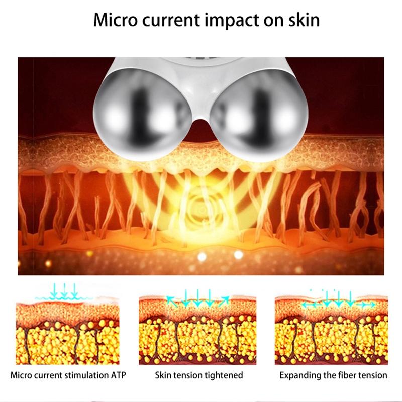Pink Microcurrent Facial Device Skin Firming Anti-Aging Facial Massager for Face Lifting and Glow