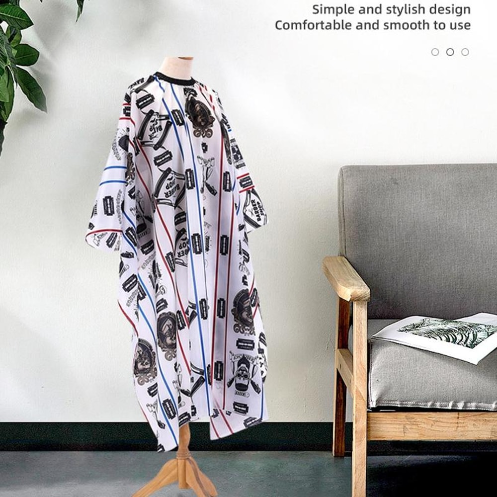 Lightweight Adjustable Hairdressing Apron Barber Cape Striped Salon Cutting Shawl for Home & Professional Use
