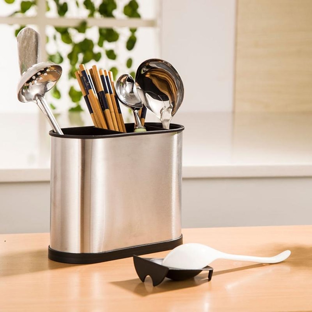 Stainless Steel Chopstick Holder Kitchen Utensil Organizer Drain Storage Box for Tableware