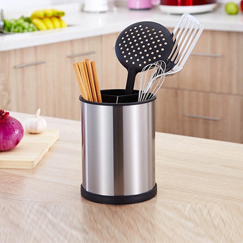 Stainless Steel Chopstick Holder Kitchen Utensil Organizer Drain Storage Box for Tableware