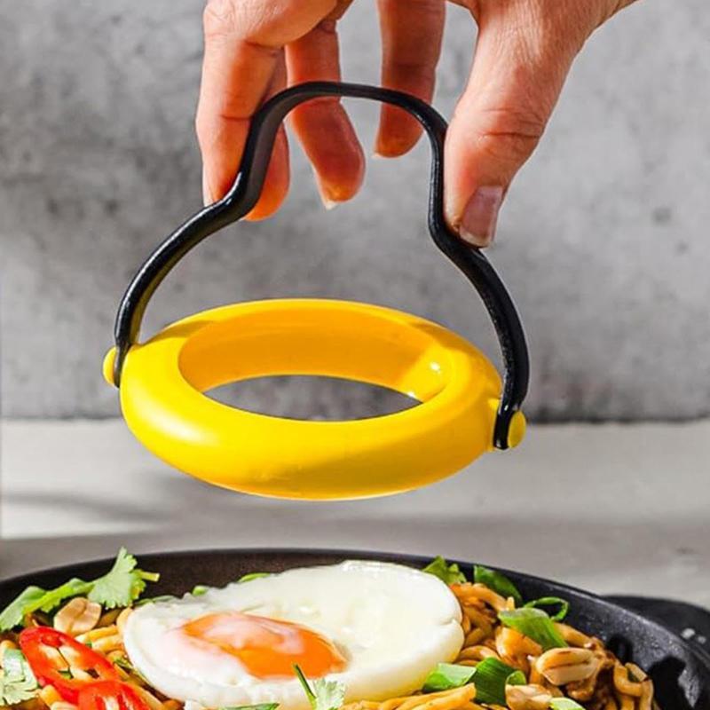 Silicone Omelette Mold Egg Frying Ring Pancake Tool with Rotatable Handle
