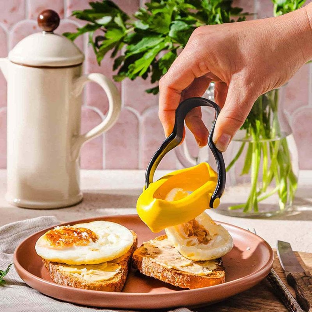 Silicone Omelette Mold Egg Frying Ring Pancake Tool with Rotatable Handle