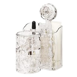 wall mounted toothbrush holder with vacuum suction bathroom organizer storage rack transparent
