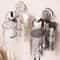 Wall Mounted Toothbrush Holder with Vacuum Suction Bathroom Organizer Storage Rack Transparent