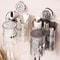 Wall Mounted Toothbrush Holder with Vacuum Suction Bathroom Organizer Storage Rack Transparent