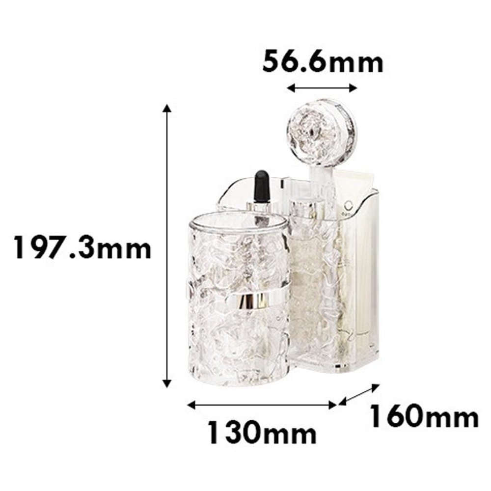 Wall Mounted Toothbrush Holder with Vacuum Suction Bathroom Organizer Storage Rack Transparent