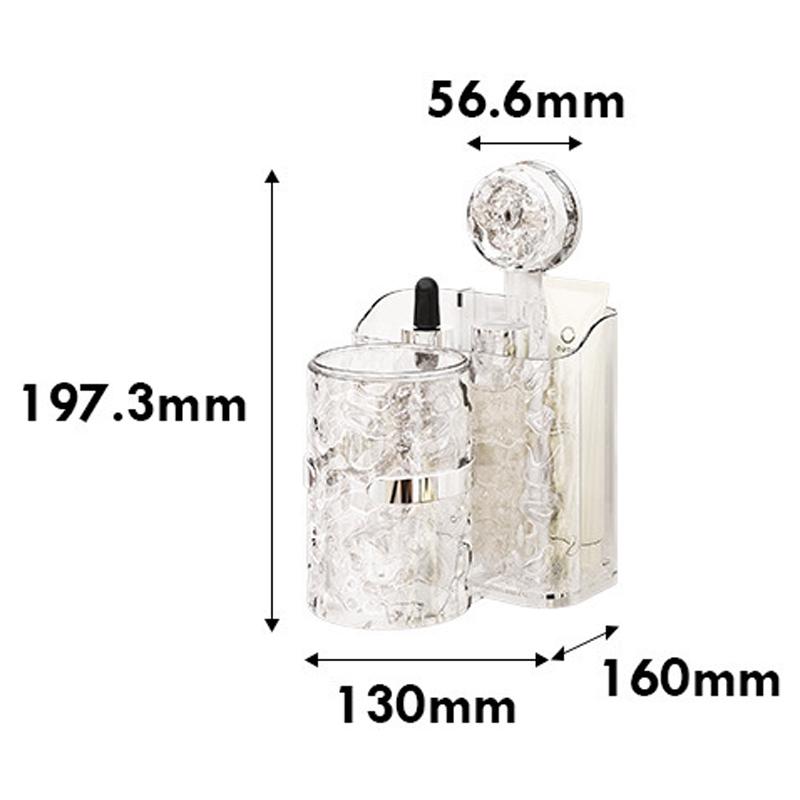 Wall Mounted Toothbrush Holder with Vacuum Suction Bathroom Organizer Storage Rack Transparent