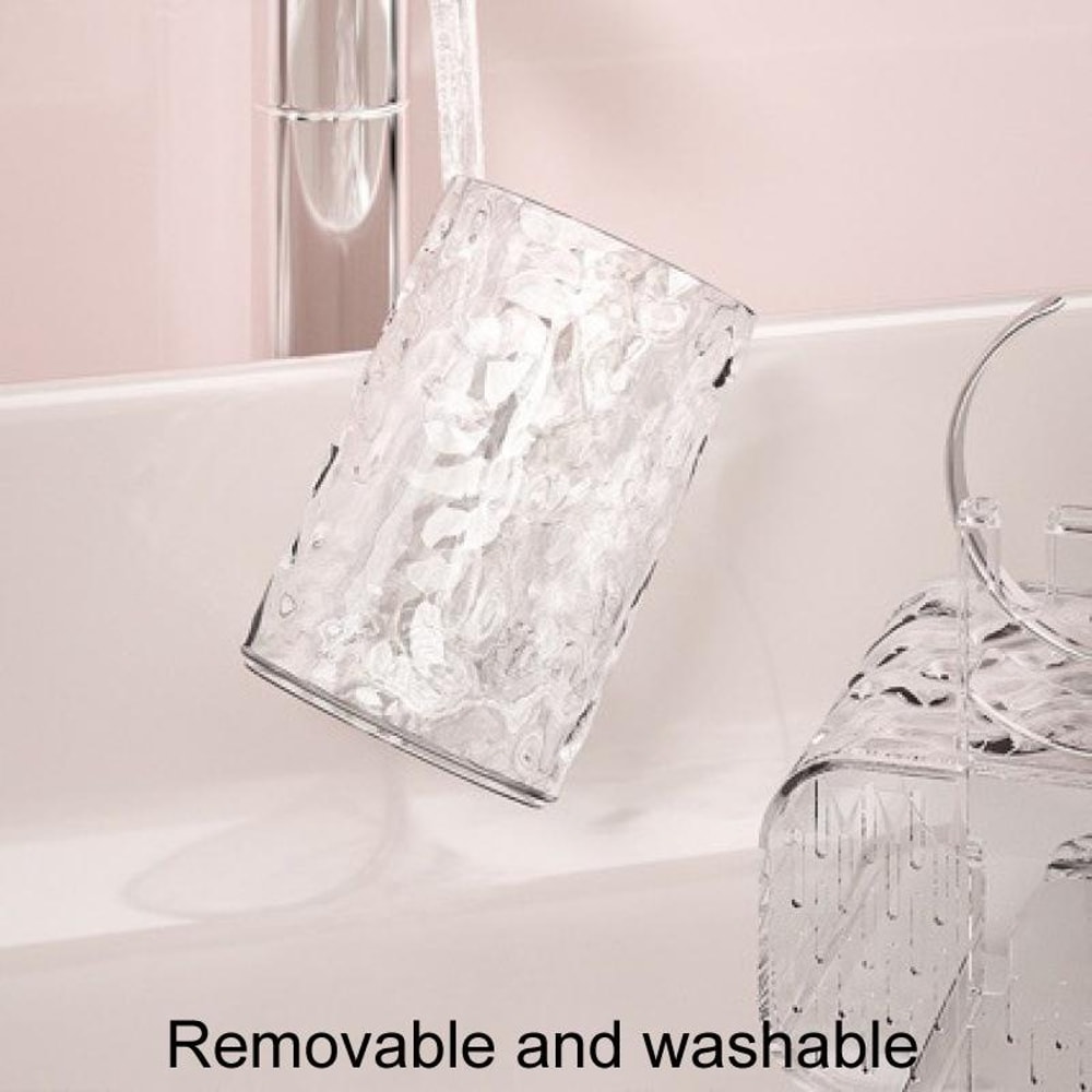 Wall Mounted Toothbrush Holder with Vacuum Suction Bathroom Organizer Storage Rack Transparent