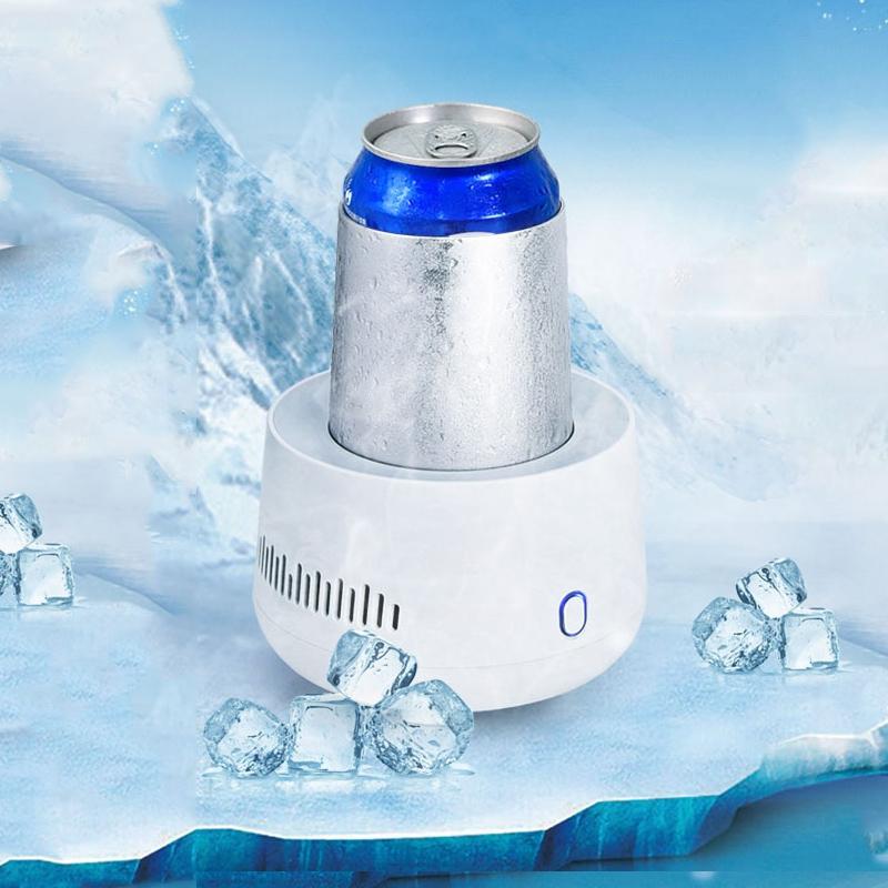 Portable Car Mini Fridge USB Cooling Cup White Portable Beverage Cooler for Car & Home