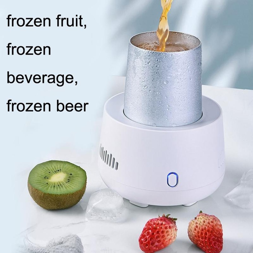Portable Car Mini Fridge USB Cooling Cup White Portable Beverage Cooler for Car & Home