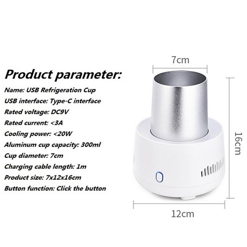Portable Car Mini Fridge USB Cooling Cup White Portable Beverage Cooler for Car & Home