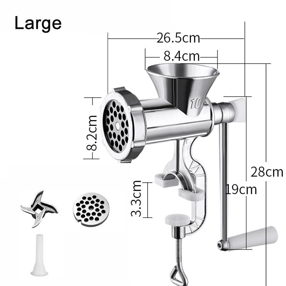 Household Manual Meat Grinder Sausage Stuffer Machine Large Hand Crank Aluminum Alloy
