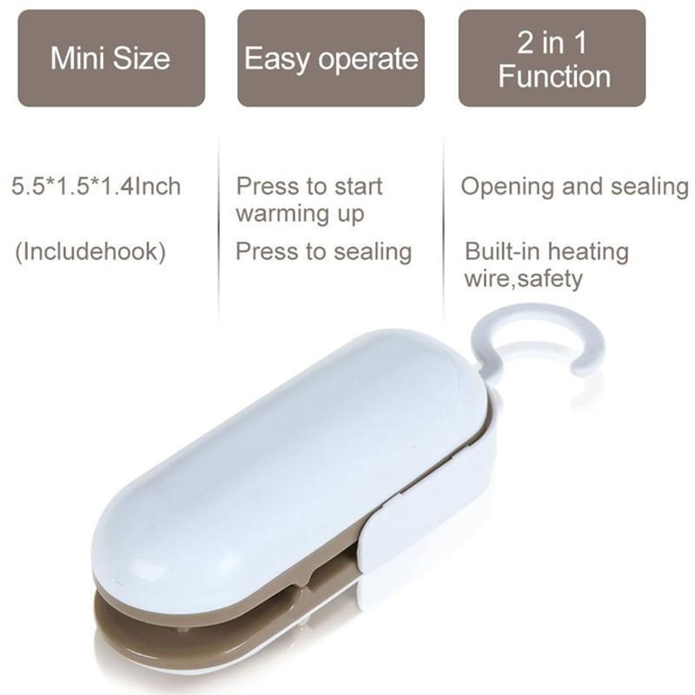 Mini Bag Sealer Portable Heat Sealing Machine for Snack Bags and Food Storage