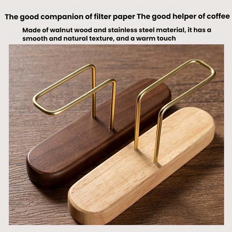 Walnut Wood Coffee Filter Holder Stand Minimalist Coffee Filter Storage Box