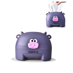 cute cartoon calf tissue box holder, desktop roll paper dispenser, animal tissue storage decor