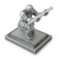 executive knight resin desk organizer pen holder, creative office desk decor storage statue