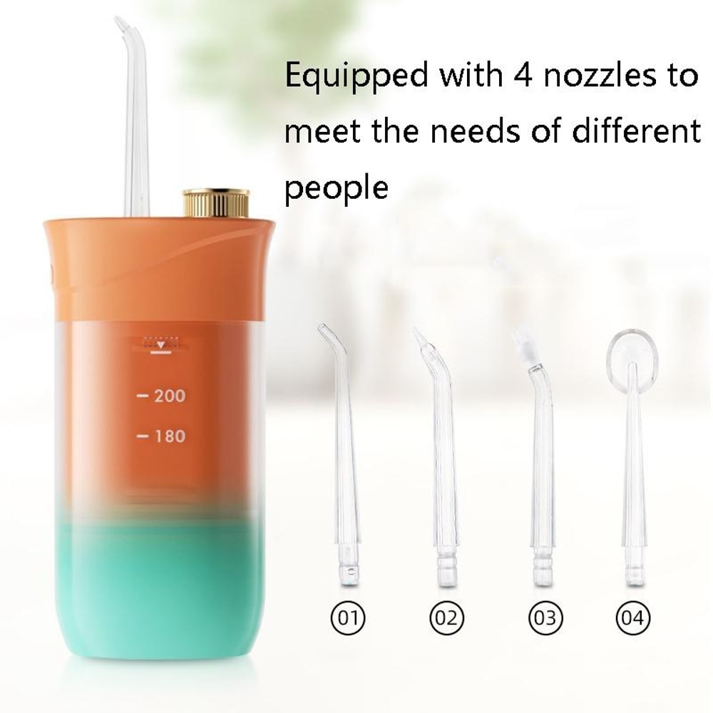Portable Electric Water Flosser Oral Irrigator USB Rechargeable Waterproof with Nozzles