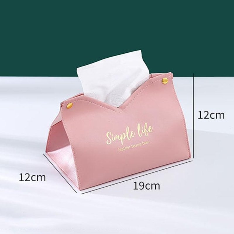 PU Leather Tissue Box Cover Car & Home Decorative Tissue Holder Grey