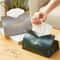 PU Leather Tissue Box Cover Car & Home Decorative Tissue Holder Grey