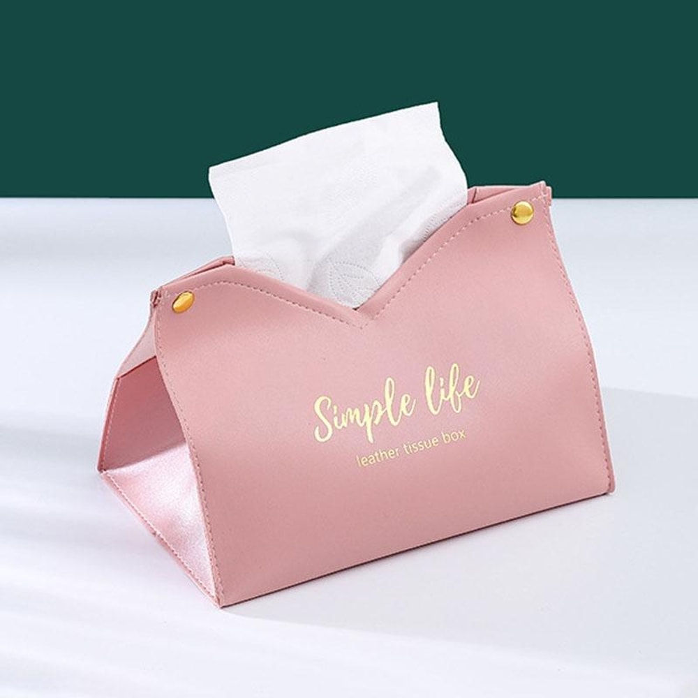 PU Leather Tissue Box Cover Car & Home Decorative Tissue Holder Grey