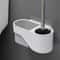 Wall Mounted No Drill Toilet Brush Long Handle Bathroom Cleaning Brush Elegant Gray