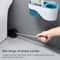 Wall Mounted No Drill Toilet Brush Long Handle Bathroom Cleaning Brush Elegant Gray
