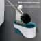 Wall Mounted No Drill Toilet Brush Long Handle Bathroom Cleaning Brush Elegant Gray