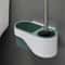 Wall Mounted No Drill Toilet Brush Long Handle Bathroom Cleaning Brush Elegant Gray