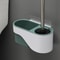 Wall Mounted No Drill Toilet Brush Long Handle Bathroom Cleaning Brush Elegant Gray
