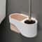 Wall Mounted No Drill Toilet Brush Long Handle Bathroom Cleaning Brush Elegant Gray