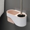 Wall Mounted No Drill Toilet Brush Long Handle Bathroom Cleaning Brush Elegant Gray
