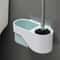 Wall Mounted No Drill Toilet Brush Long Handle Bathroom Cleaning Brush Elegant Gray