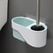 Wall Mounted No Drill Toilet Brush Long Handle Bathroom Cleaning Brush Elegant Gray