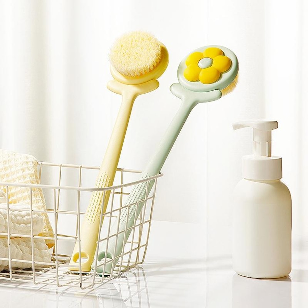 Long Handle Soft Bristle Shower Brush for Body & Back Cleaning
