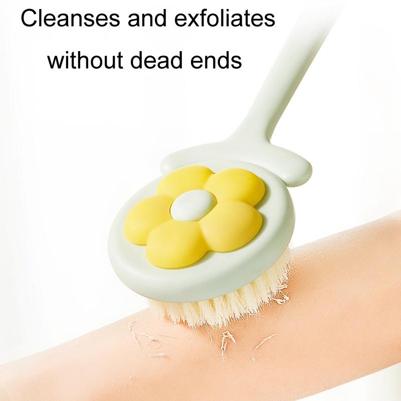 Long Handle Soft Bristle Shower Brush for Body & Back Cleaning