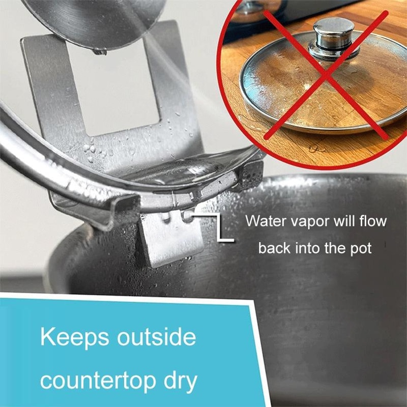 Stainless Steel Pot Lid Holder with Silicone Grip Kitchen Lid Organizer for Pots