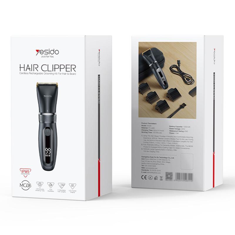 Cordless Hair Clipper and Trimmer Waterproof Grooming Kit for Men