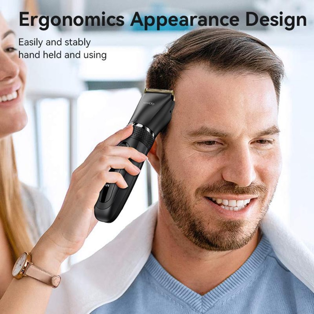 Cordless Hair Clipper and Trimmer Waterproof Grooming Kit for Men