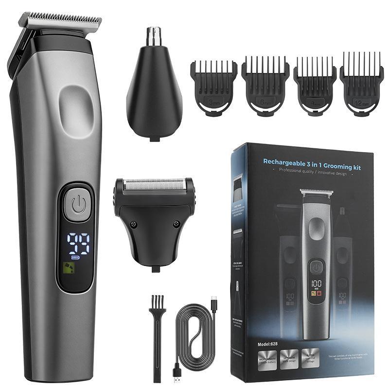Electric Hair Clipper, Beard & Nose Hair Trimmer Cordless Grooming Kit for Men