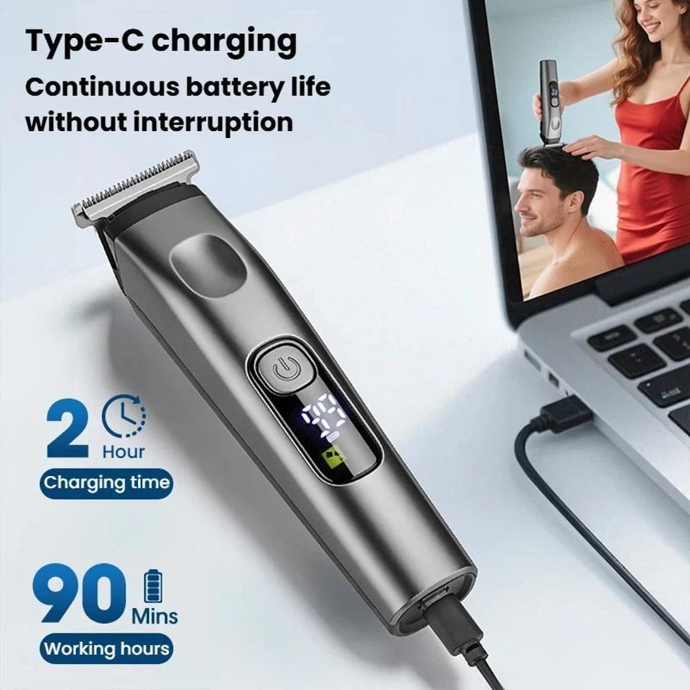 Electric Hair Clipper, Beard & Nose Hair Trimmer Cordless Grooming Kit for Men